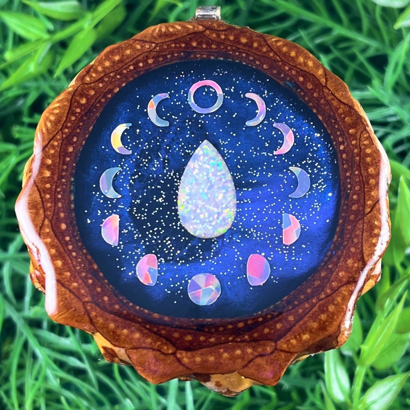 Galaxy with Opal with Moon Phase