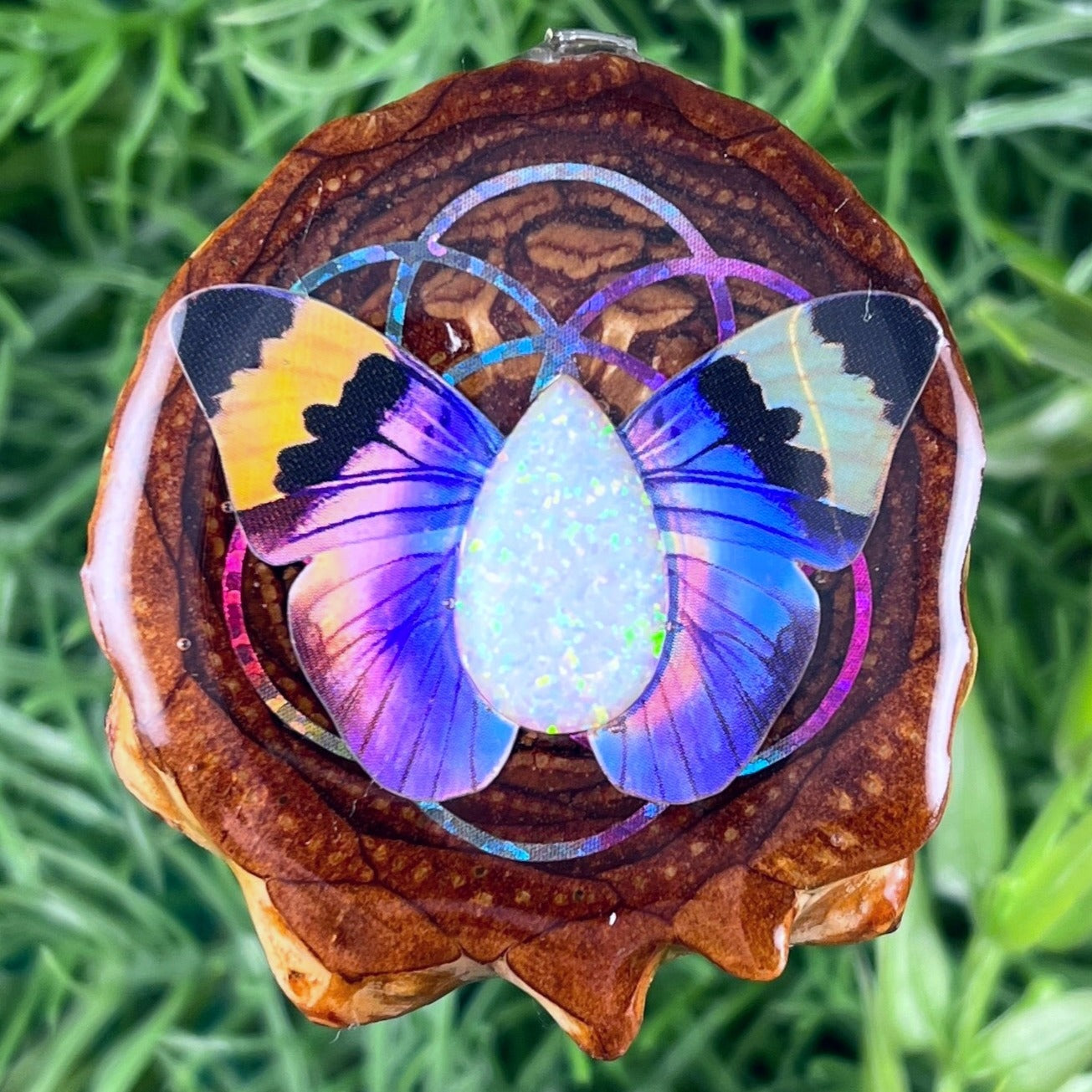 Butterfly with Opal and Seed of Life