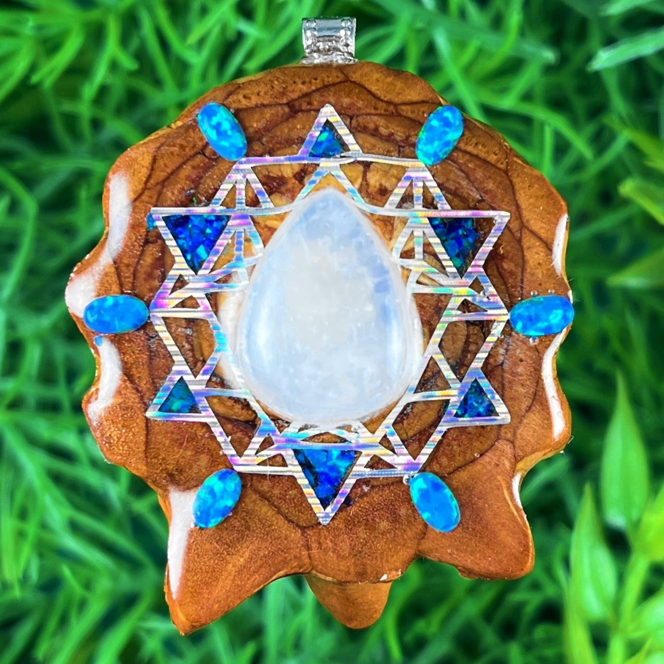 Moonstone & Opal with Crushed Opal & 64 Star Tetrahedron