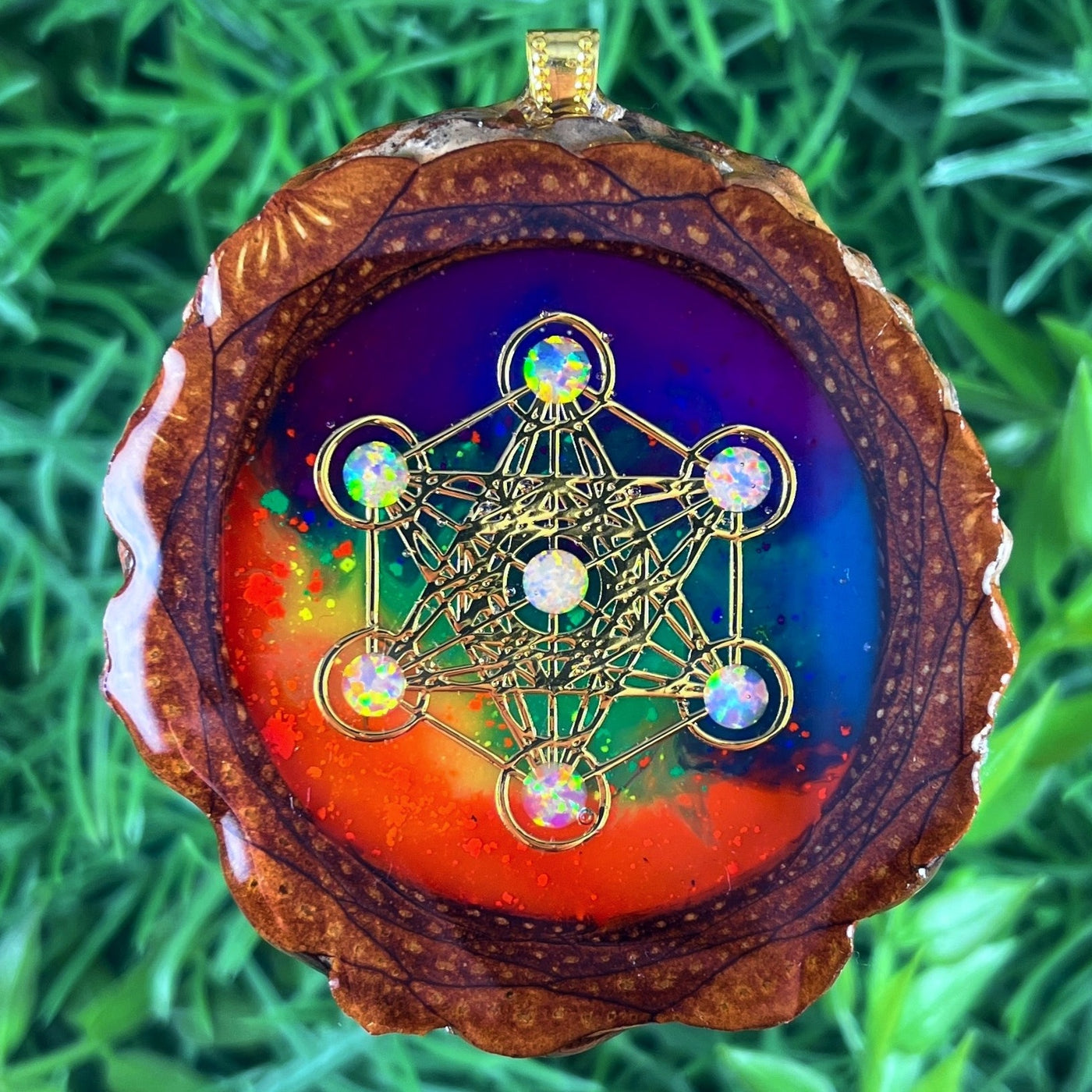 Rainbow with Opal & Metatron's Cube