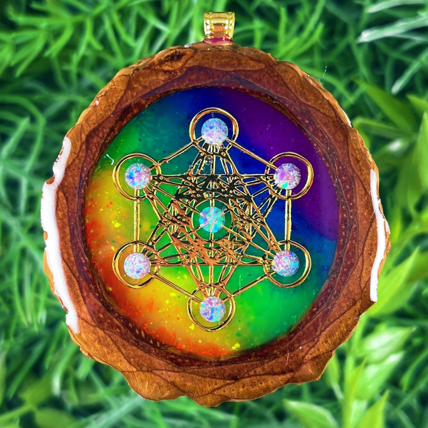 Rainbow with Opal & Metatron's Cube