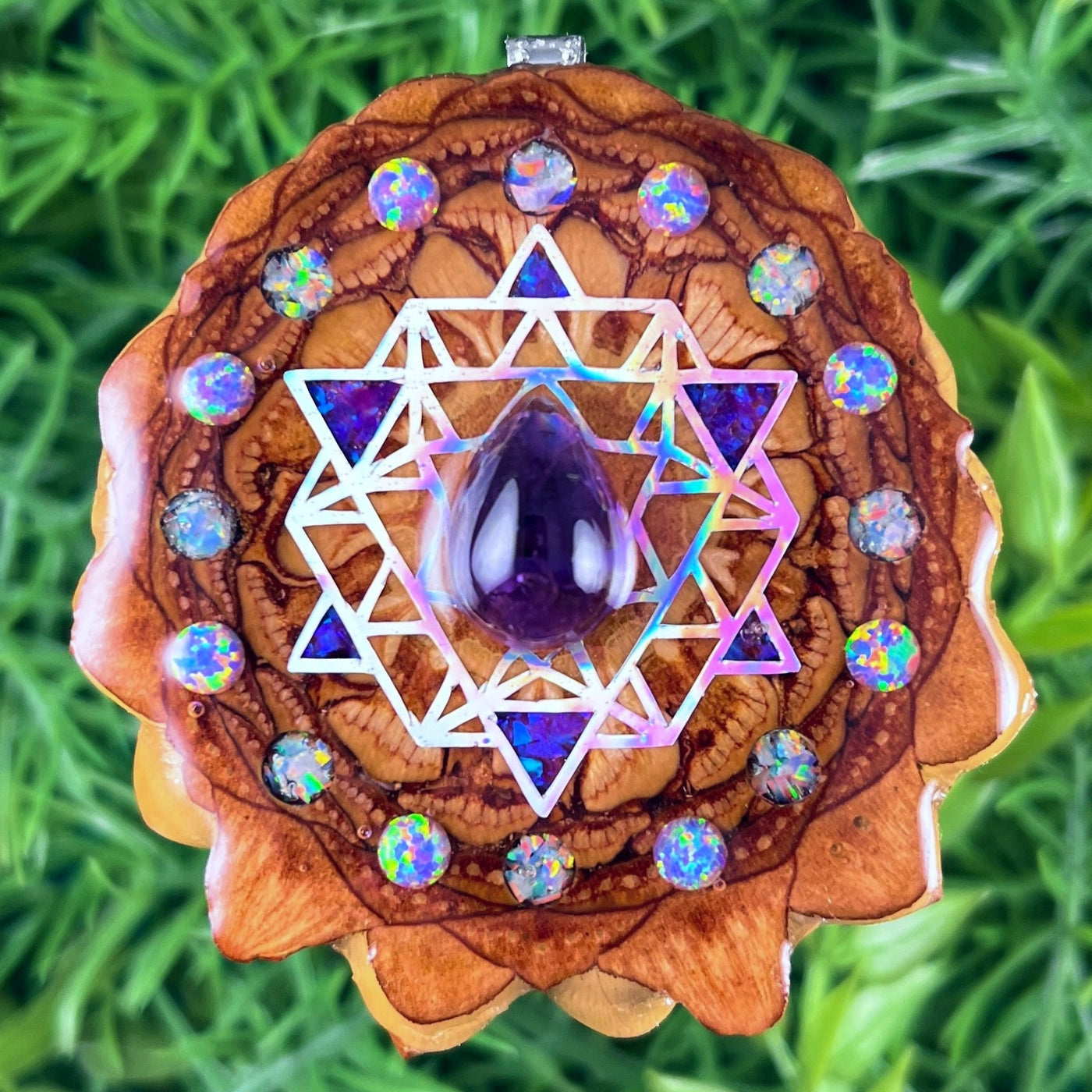 Amethyst & Opal with Crushed Opal & 64 Star Tetrahedron