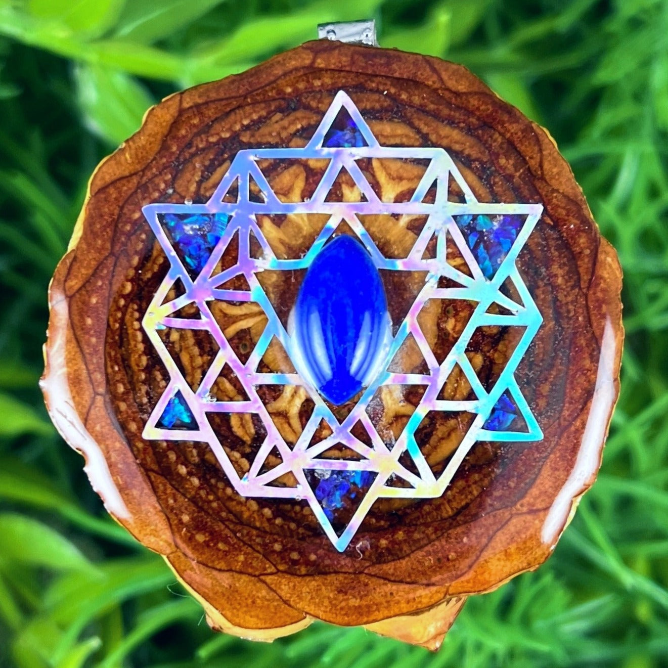 Lapis Lazuli with Crushed Opal & 64 Star Tetrahedron