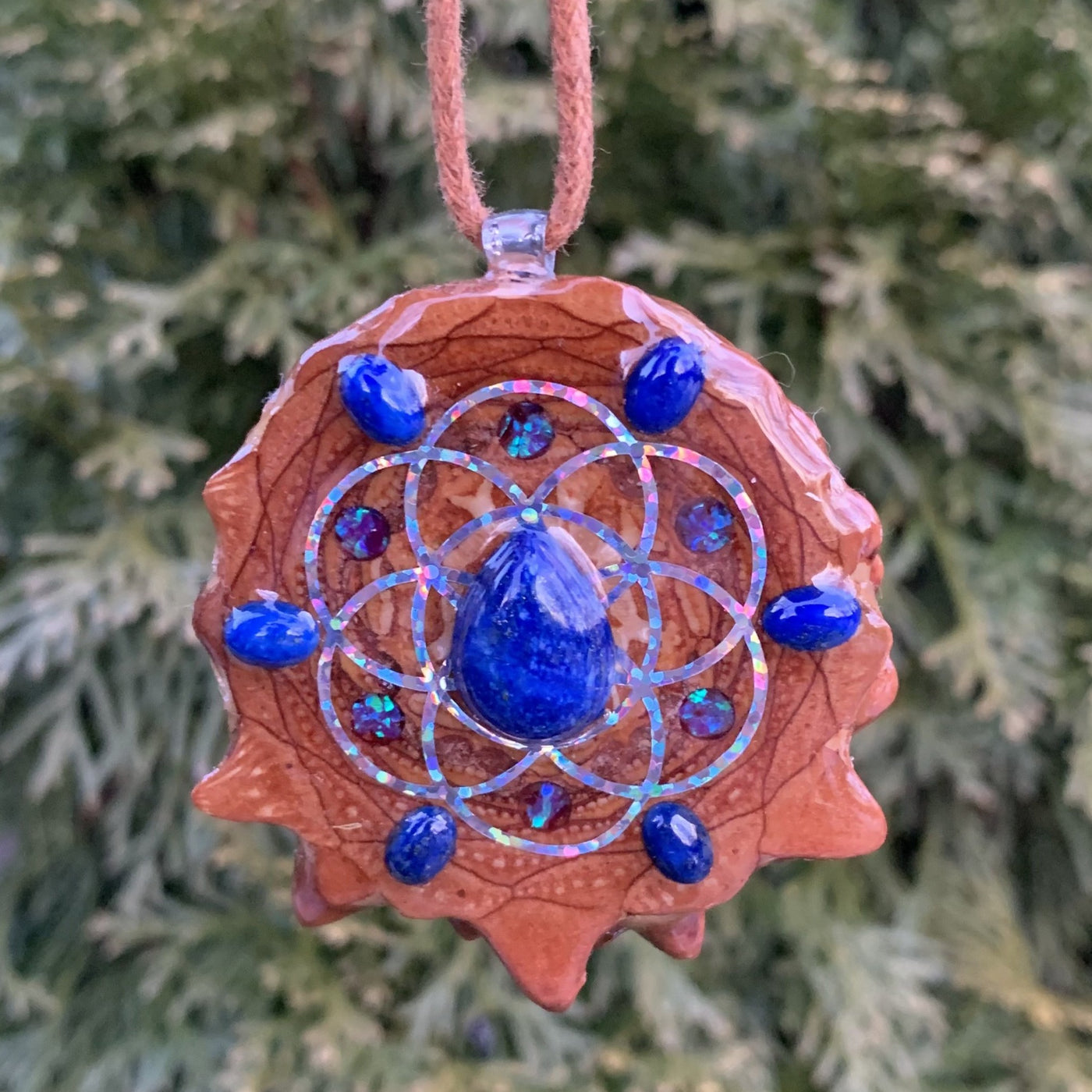 Lapis Lazuli & Crushed Opal with Seed of Life